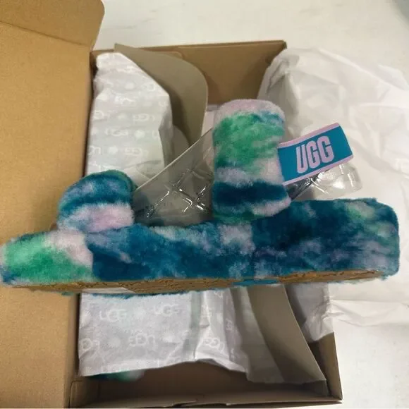 New Ugg Oh Yeah Marble Slide Slipper Sandals Aquatic Blue - Picture 4 of 6